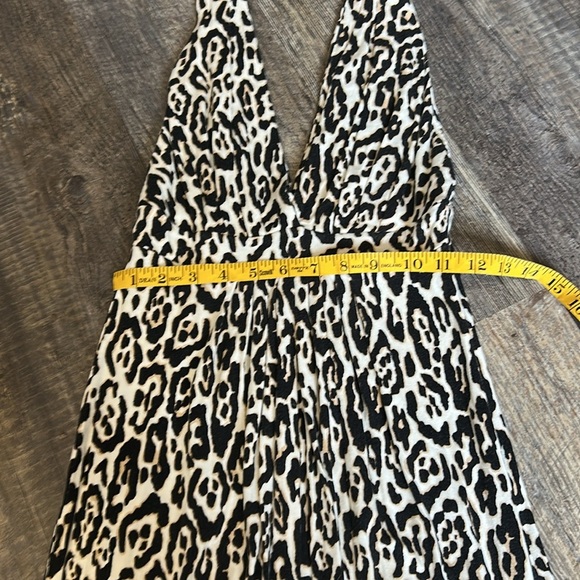 Tart Women's Flowy Leopard Animal Print V-Neck Empire Stretch Maxi Dress Size S - Picture 4 of 6